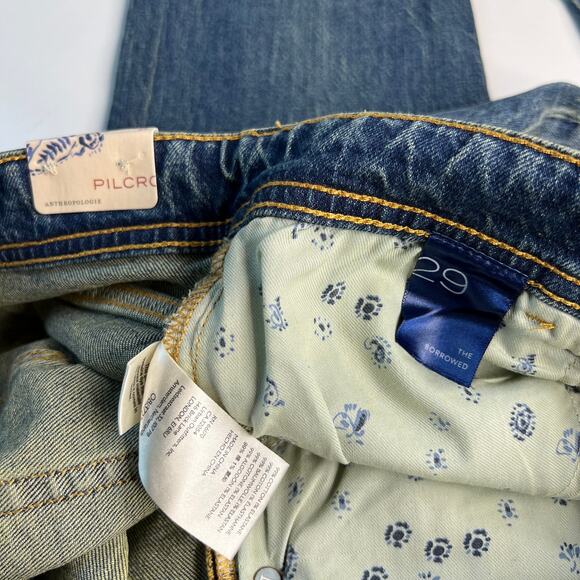 Anthropologie NWT Pilcro The Borrowed Denim Blue Jeans Distressed Grunge Size 29 - Picture 7 of 16